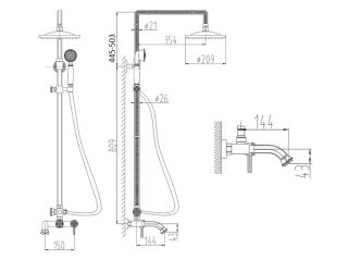 Душевая стойка Zorg Zorg Antic A 201DS-SL